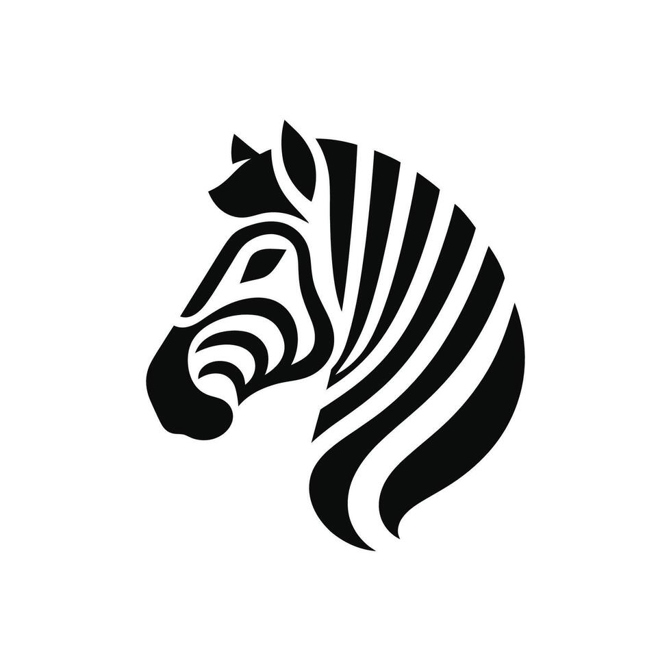 Smooth Zebra Head Logo Artwork vector