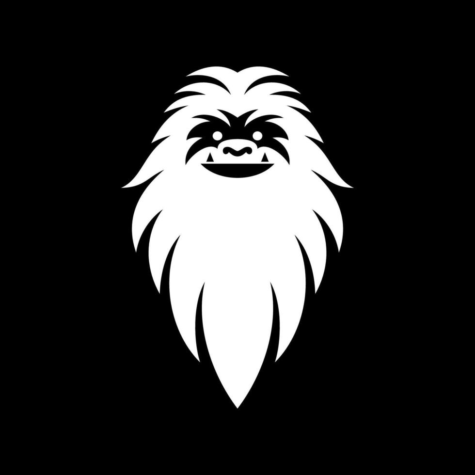 Minimal Black Yeti Head Logo vector