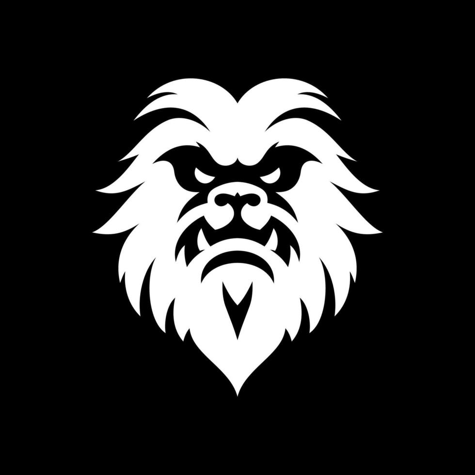 Stylized Yeti Face Silhouette Logo vector