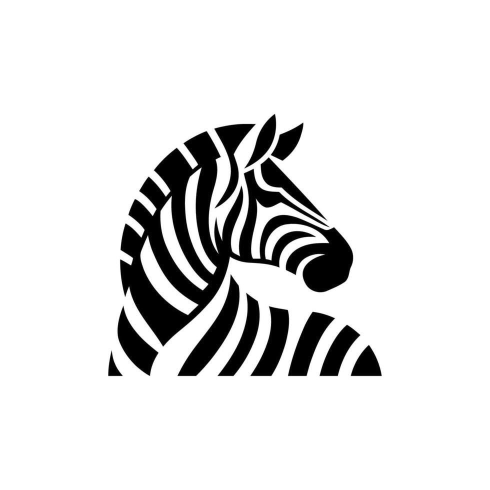Wild Zebra Head Logo Emblem vector