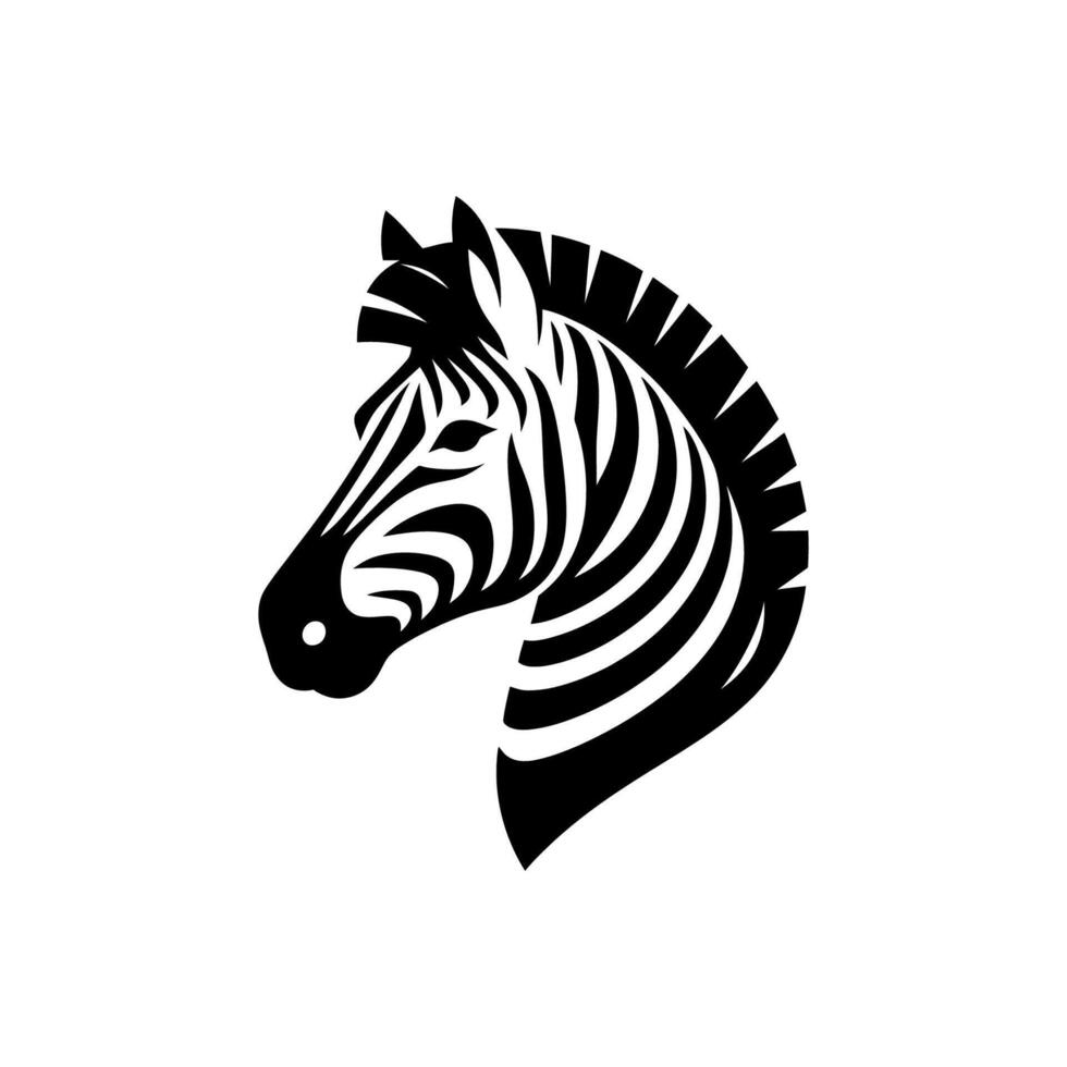 Cartoon Zebra Head Logo Graphic vector