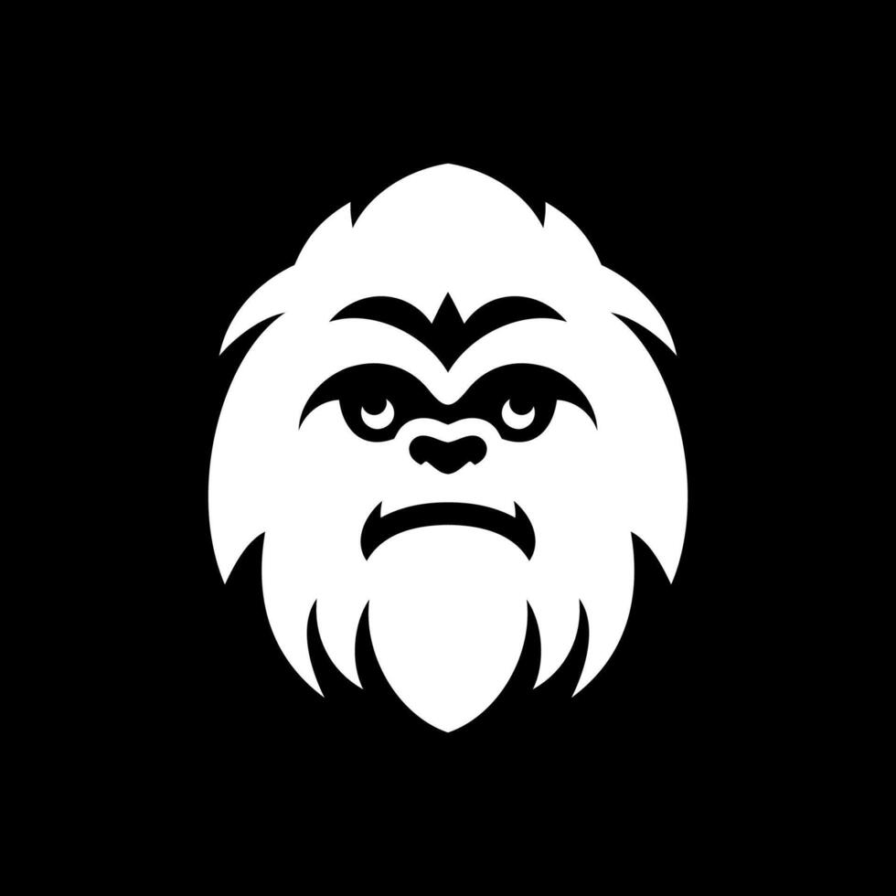 Creepy Yeti Face Silhouette Logo vector