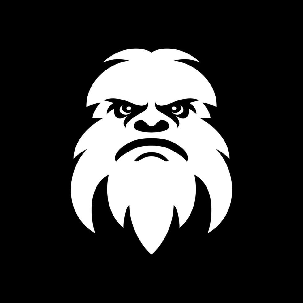 Rough Yeti Head Line Design vector