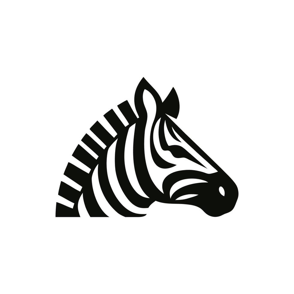 Bold Monochrome Zebra Head Logo vector
