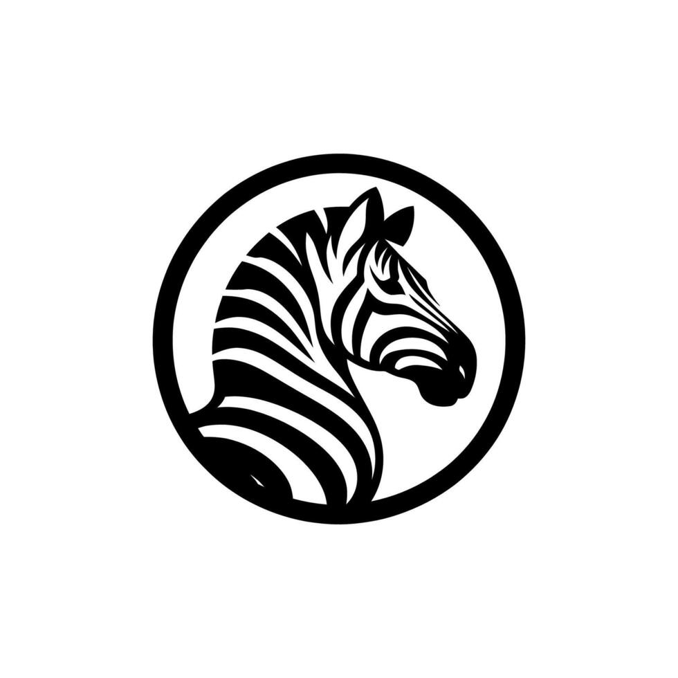 Iconic Zebra Head Logo Graphic vector