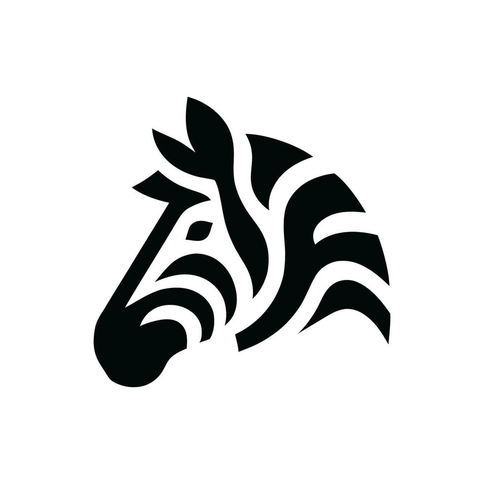 Elegant Zebra Head Logo Icon vector