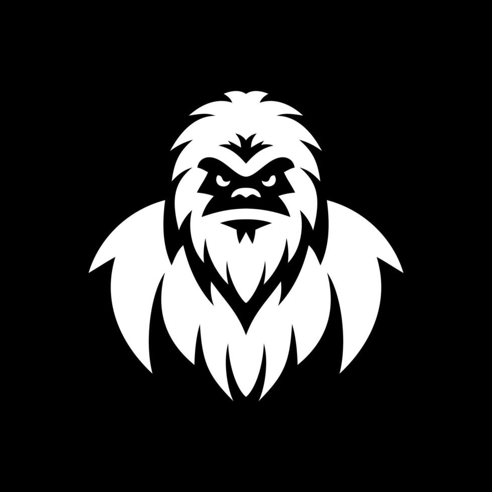 Vintage Yeti Face Logo Design vector