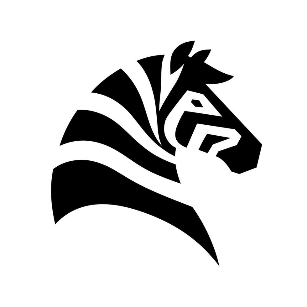 Bold Zebra Head Logo Emblem vector