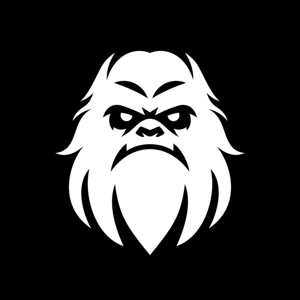 Cool Yeti Head Black Logo vector