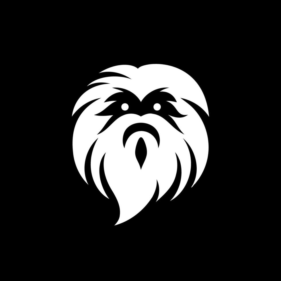 Monochrome Angry Yeti Head Logo vector