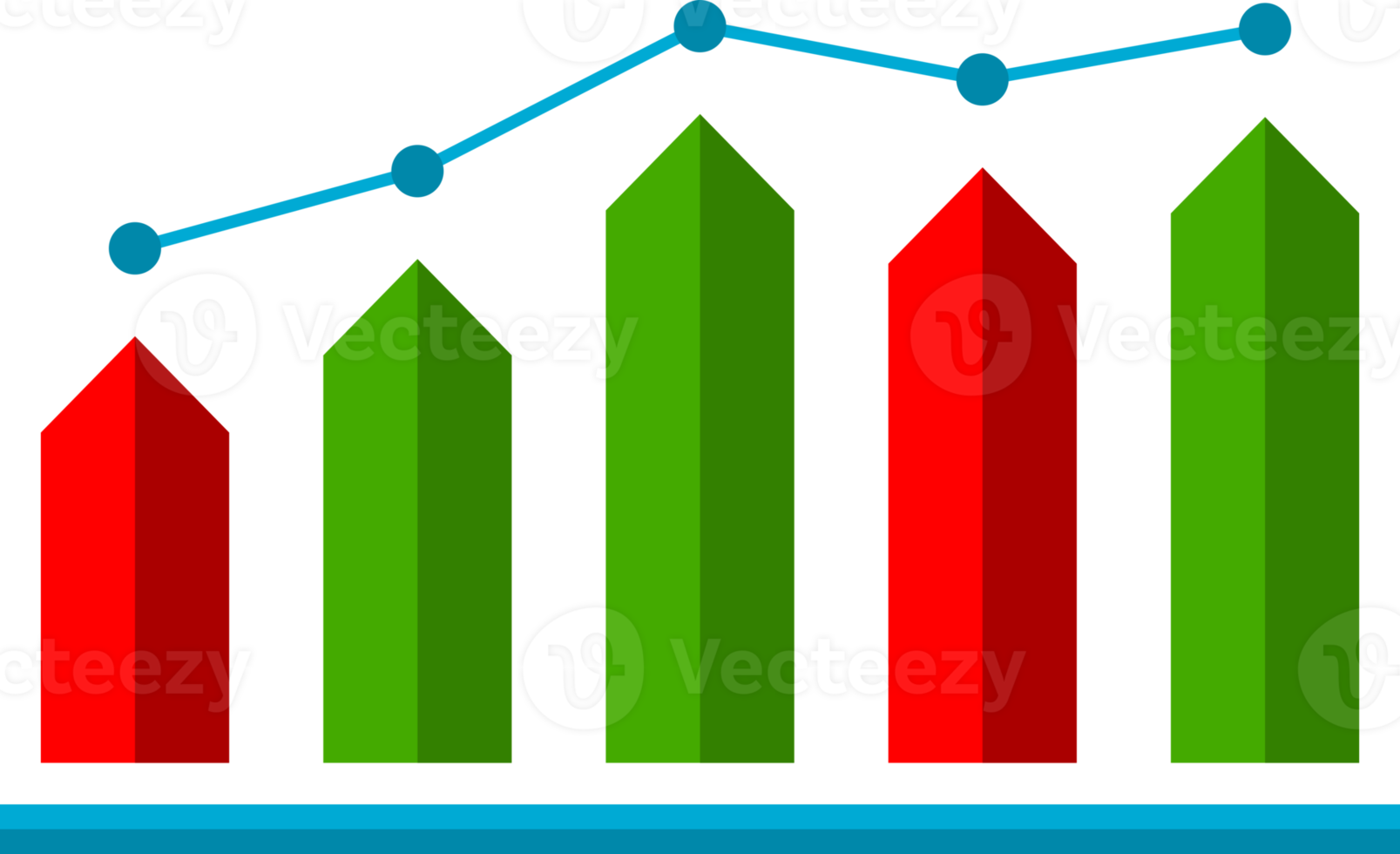 Red and green candlestick chart graph business png