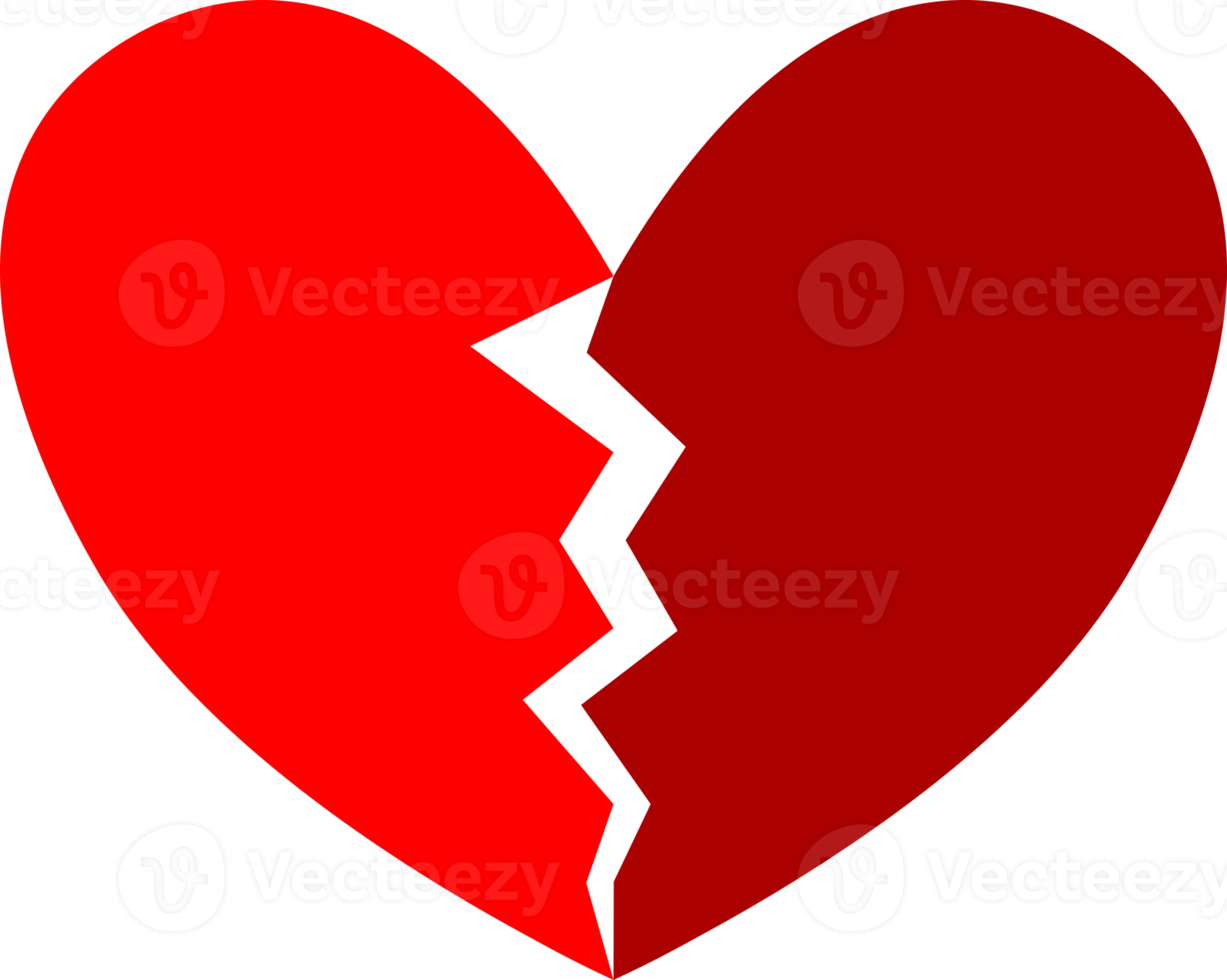 Red broken heart icon png