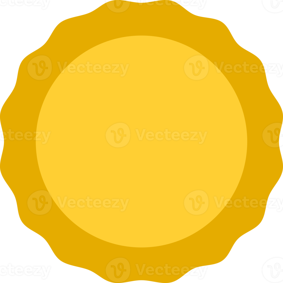Yellow gold circle label frame icon png