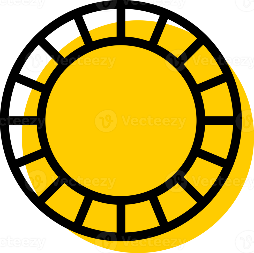Yellow casino chip coin icon png