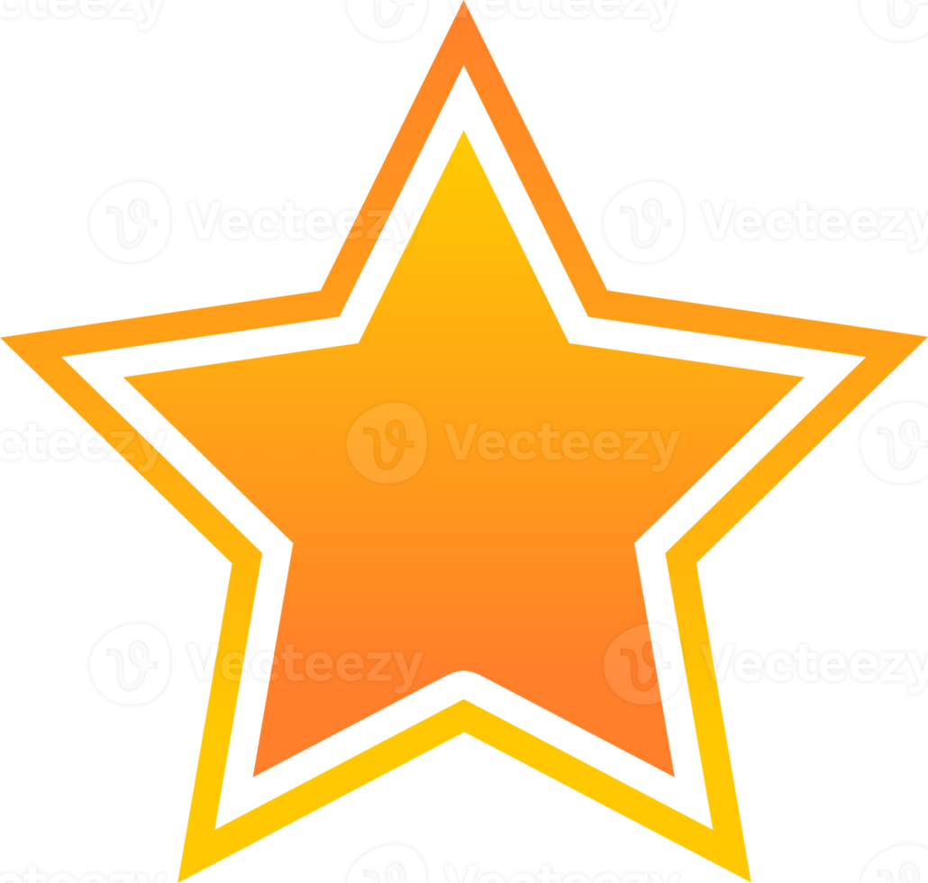 Orange doodle star png