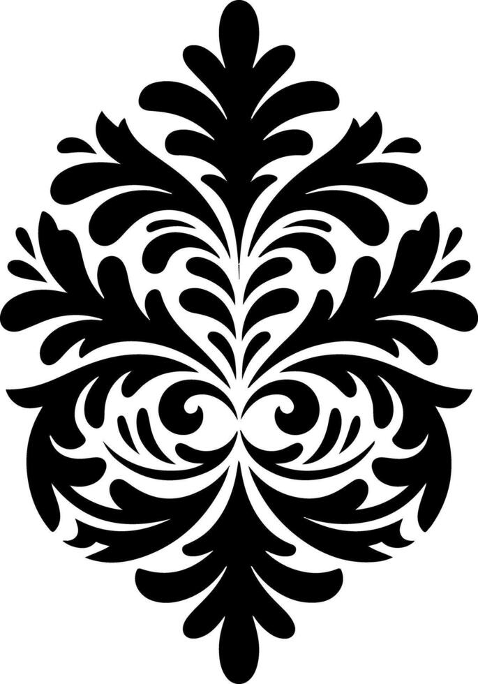 Elegant Symmetrical Black Ornamental Flourish Design vector
