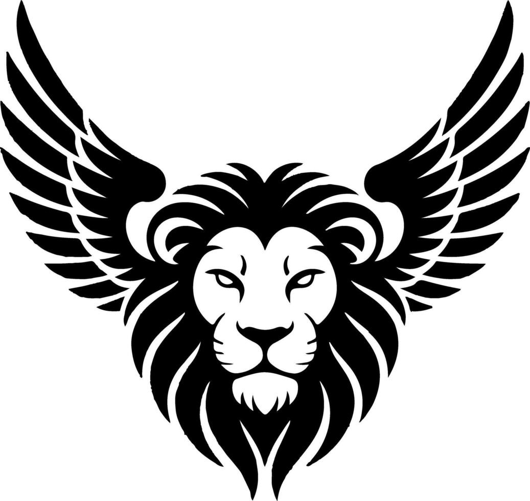 Lion Head with Wings Symbol of Strength, Courage, and Majesty vector