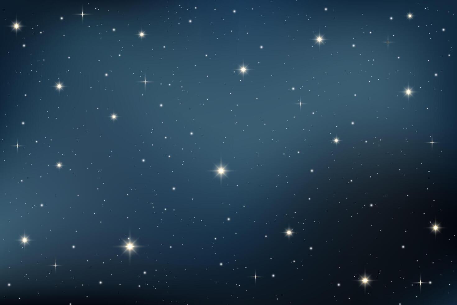 Dark winter night sky illustration with a glowing gradient, shining stars, celestial constellations, and abstract cosmic pattern. design is perfect for magical astrology wallpaper or backdrop vector