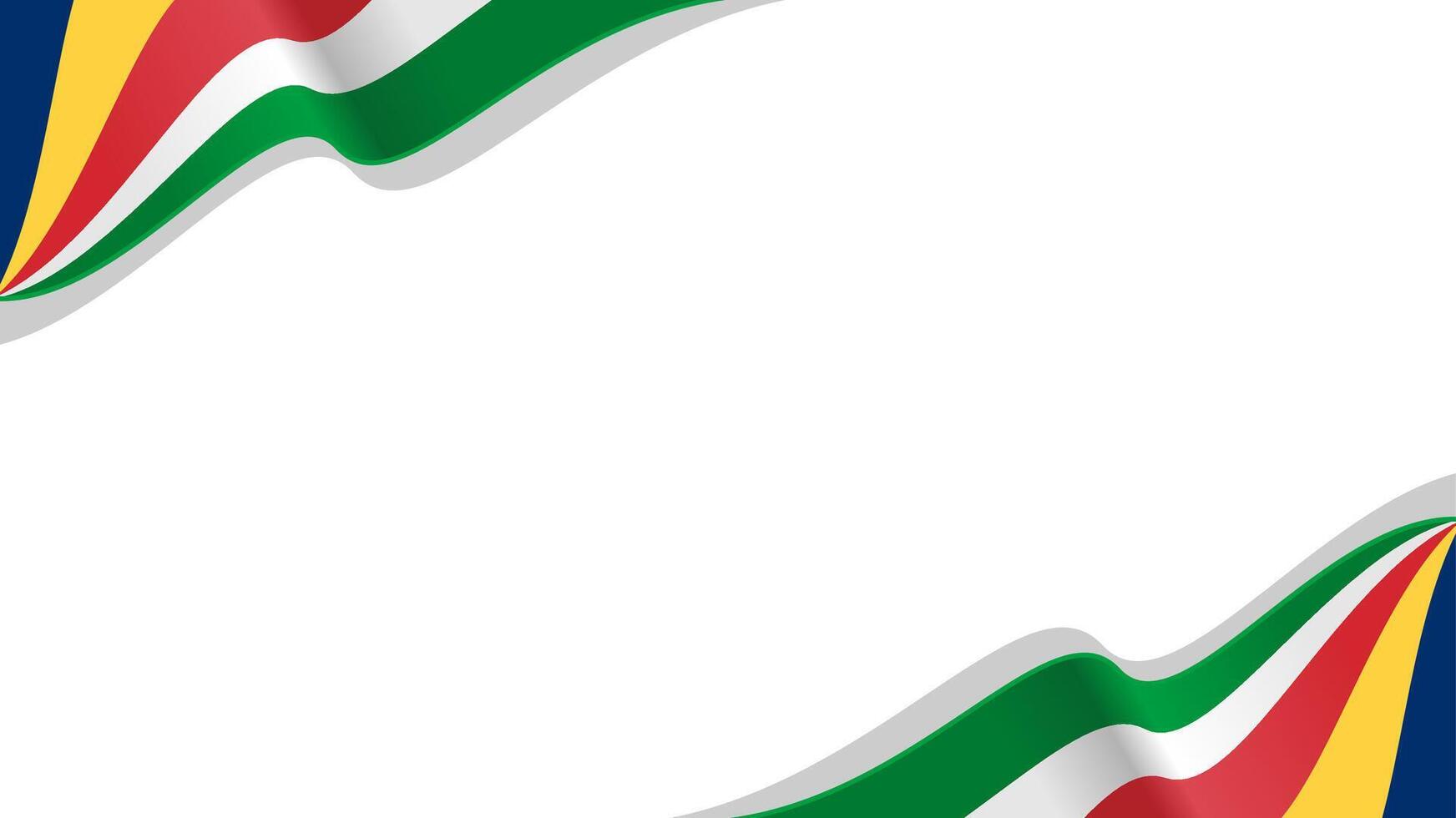 wavy Seychelles flag frame background with copy space for text. Seychelles national day vector