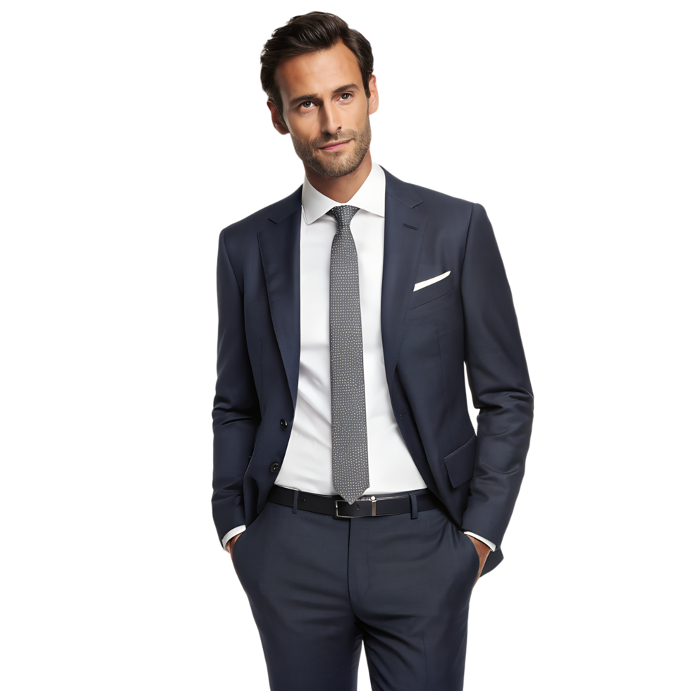 Business man looking tha camera with transparent background png