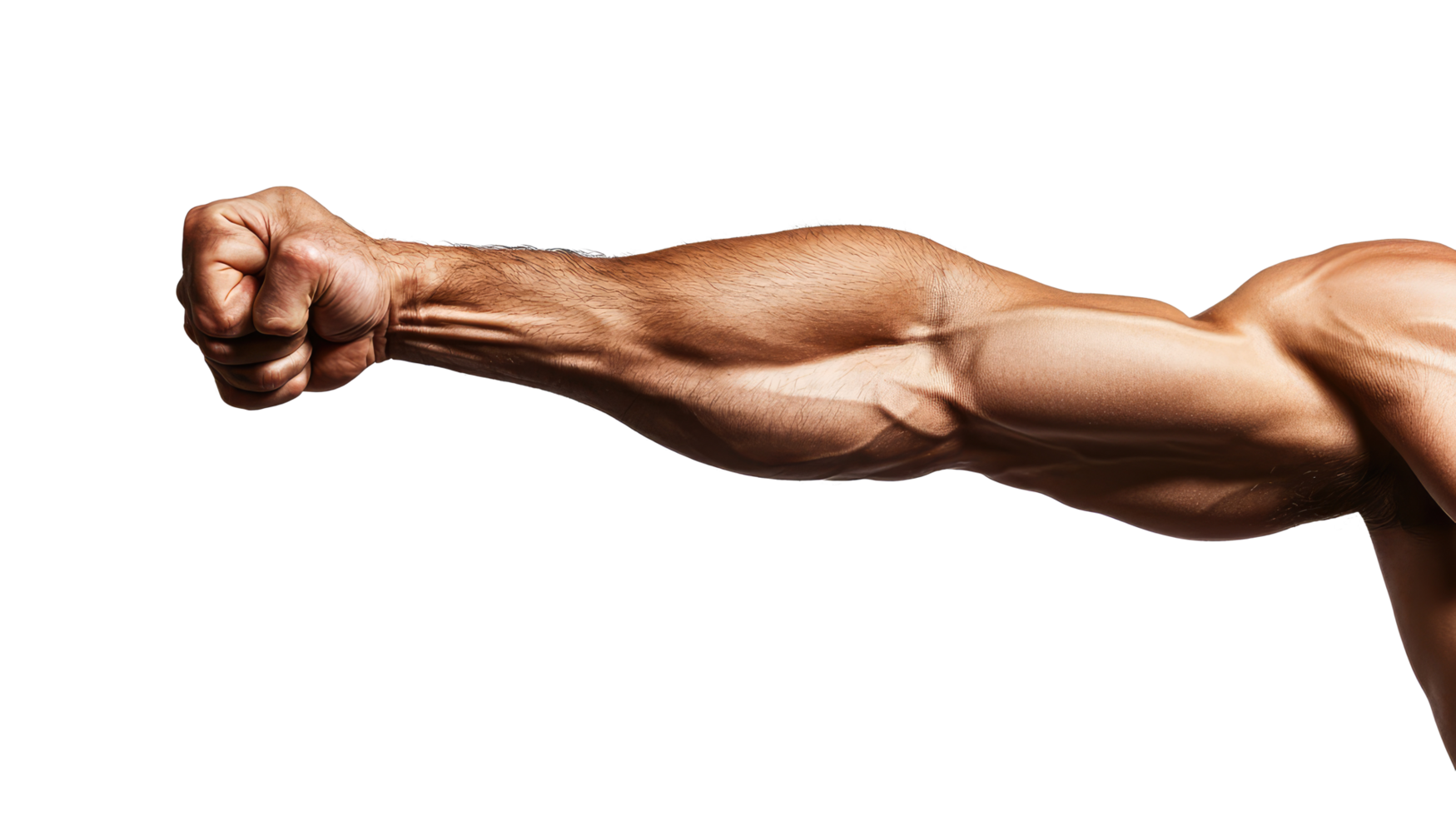 male arm with clenched fist isolated on transparent background png