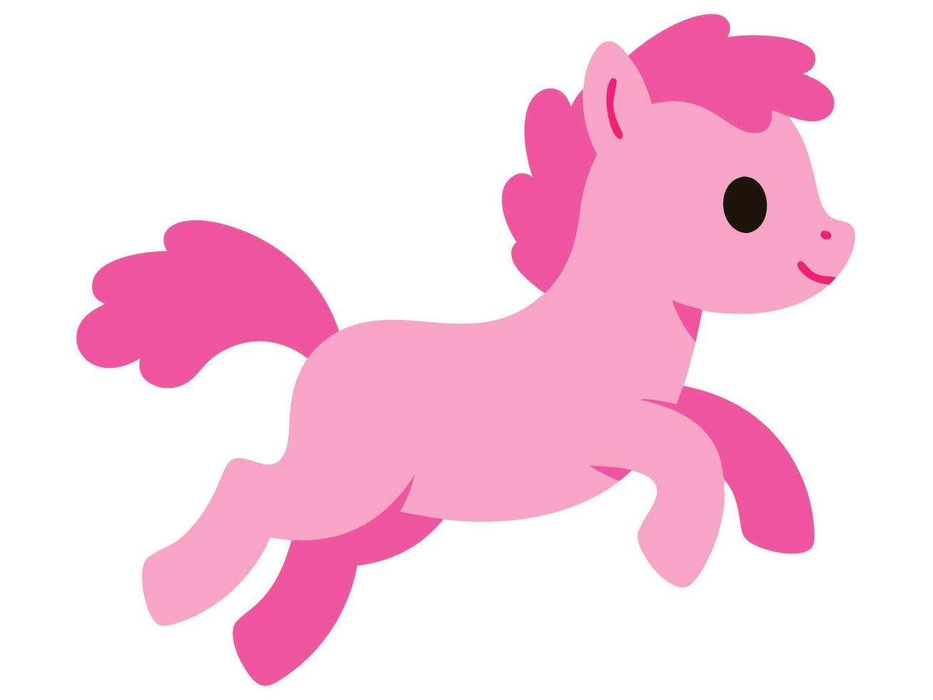 Cute Pink Pony Jumping Joyfully in a Playful and Whimsical Style Perfect for Children's Themes vector