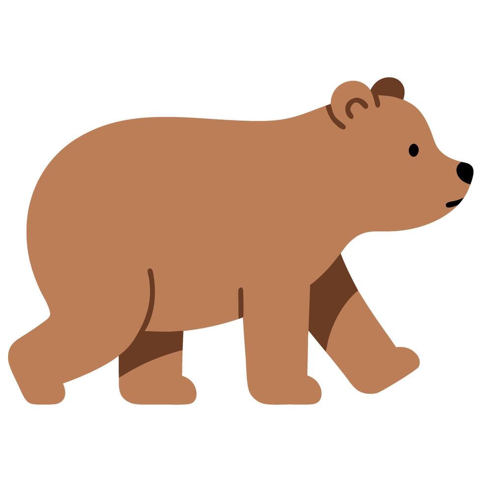 Adorable Cartoon Bear Walking in a Simple, Playful Style Perfect for Children's Design Projects vector