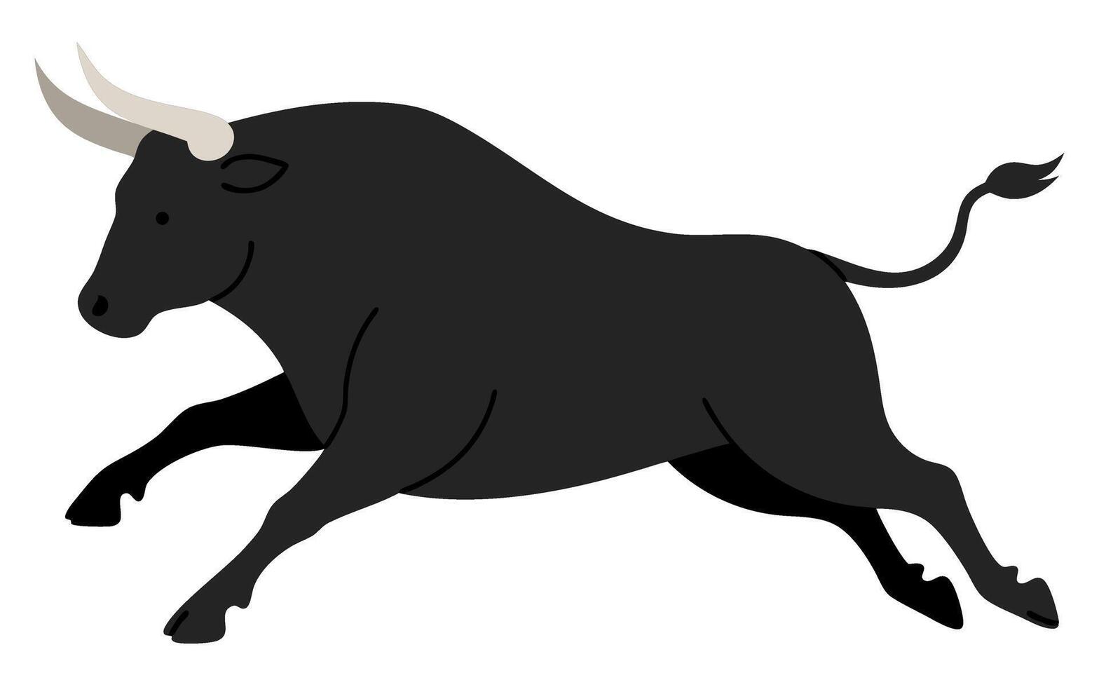 Energetic Black Bull Leaping Gracefully in a Dynamic Market Representation vector