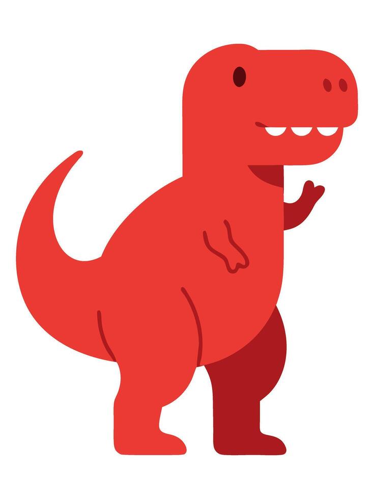 Vibrant Minimal Illustration of a Cartoon Tyrannosaurus Dinosaur Design for Creative Projects vector