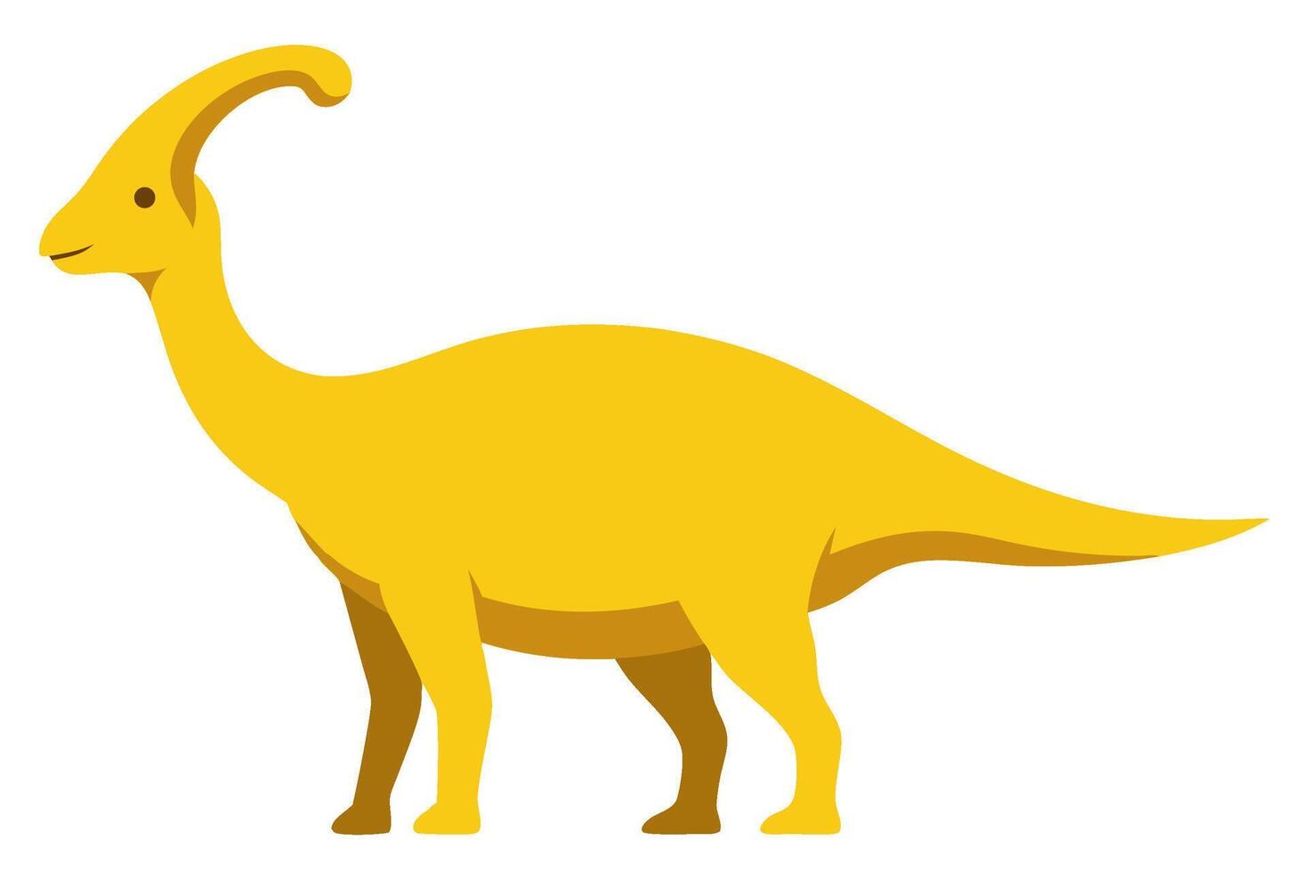 Bright Cartoon Illustration of a Parasaurolophus Dinosaur in a Playful Style vector
