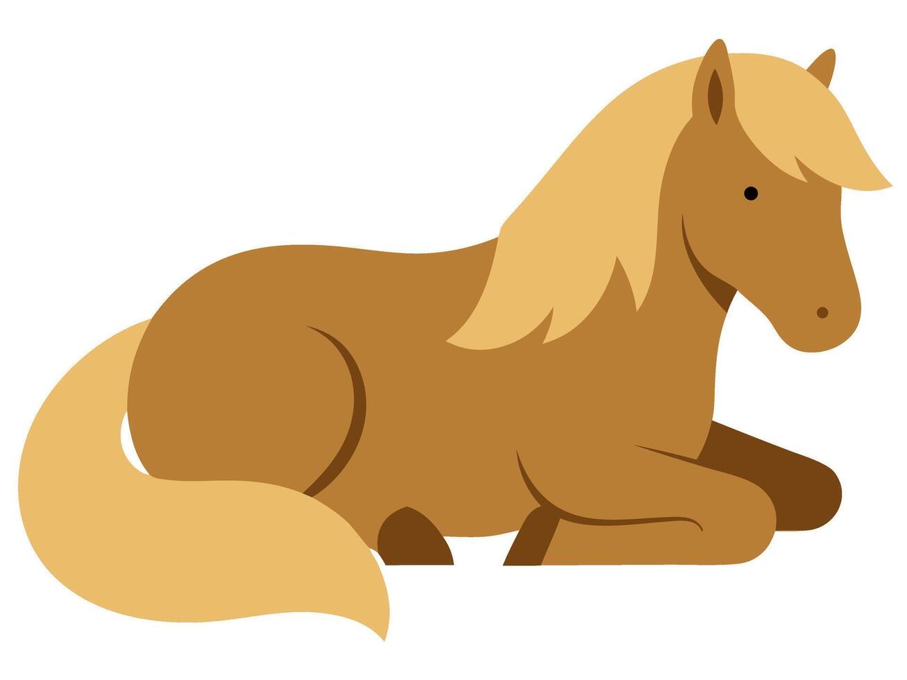 This minimal illustration features a charming sitting pony, showcasing a playful design with simple shapes and soft colors. Perfect for various creative projects vector