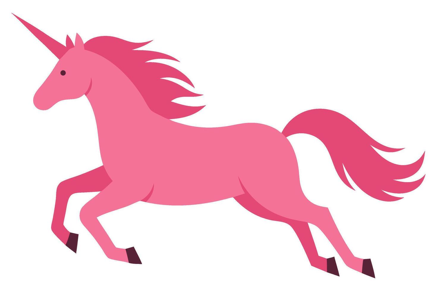 Vibrant Pink Unicorn Illustrating Whimsy and Magic in Playful Cartoon Style vector