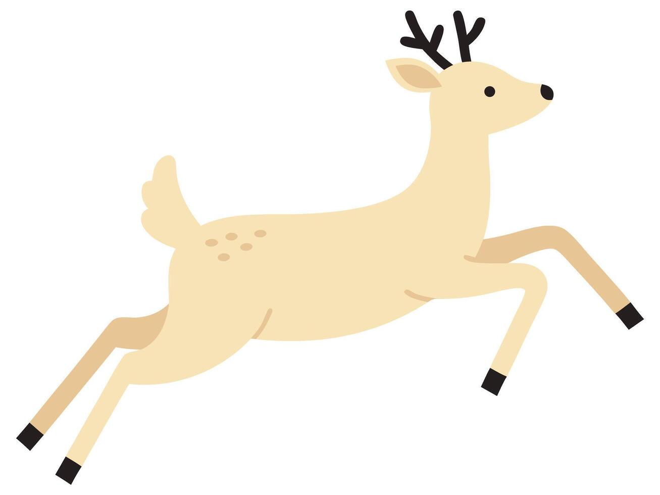 Playful Little Deer Leaping Through the Air Against a White Background in a Minimalist Style vector