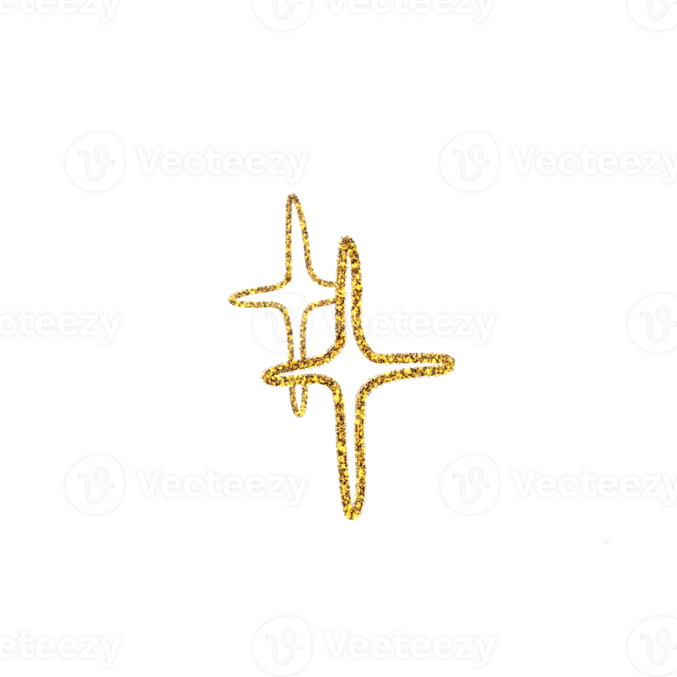Shiny Metallic Gold Stary Shape Hand-drawn Illustration png