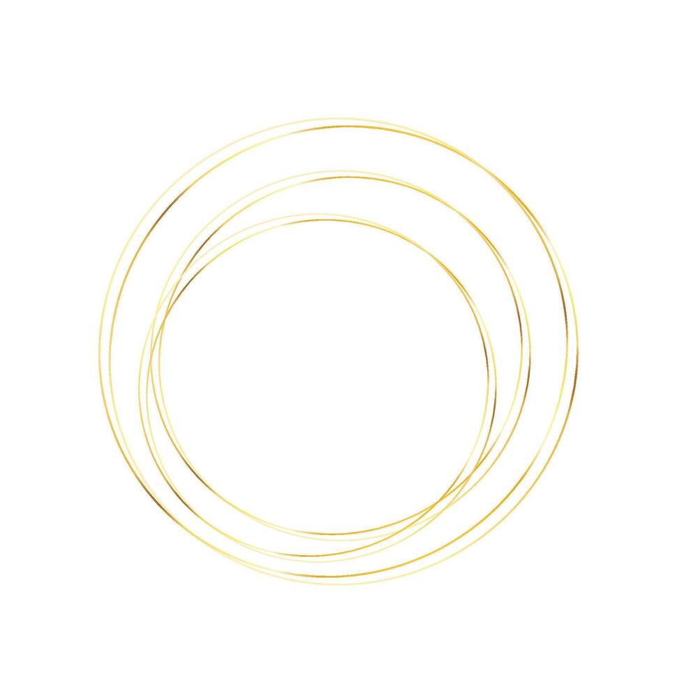 three Golden round frame with light effects vector