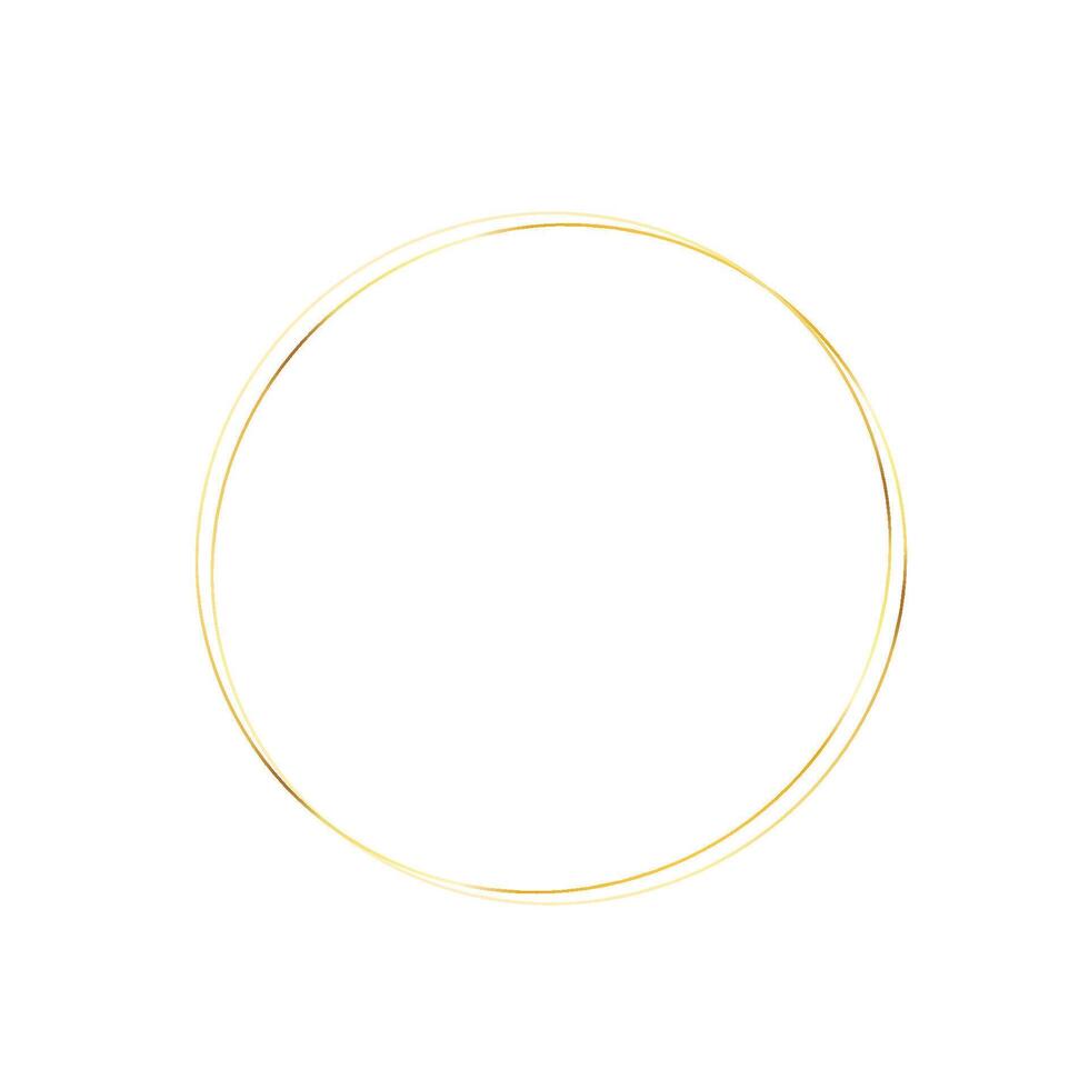 Circle Golden round frame with light effects vector