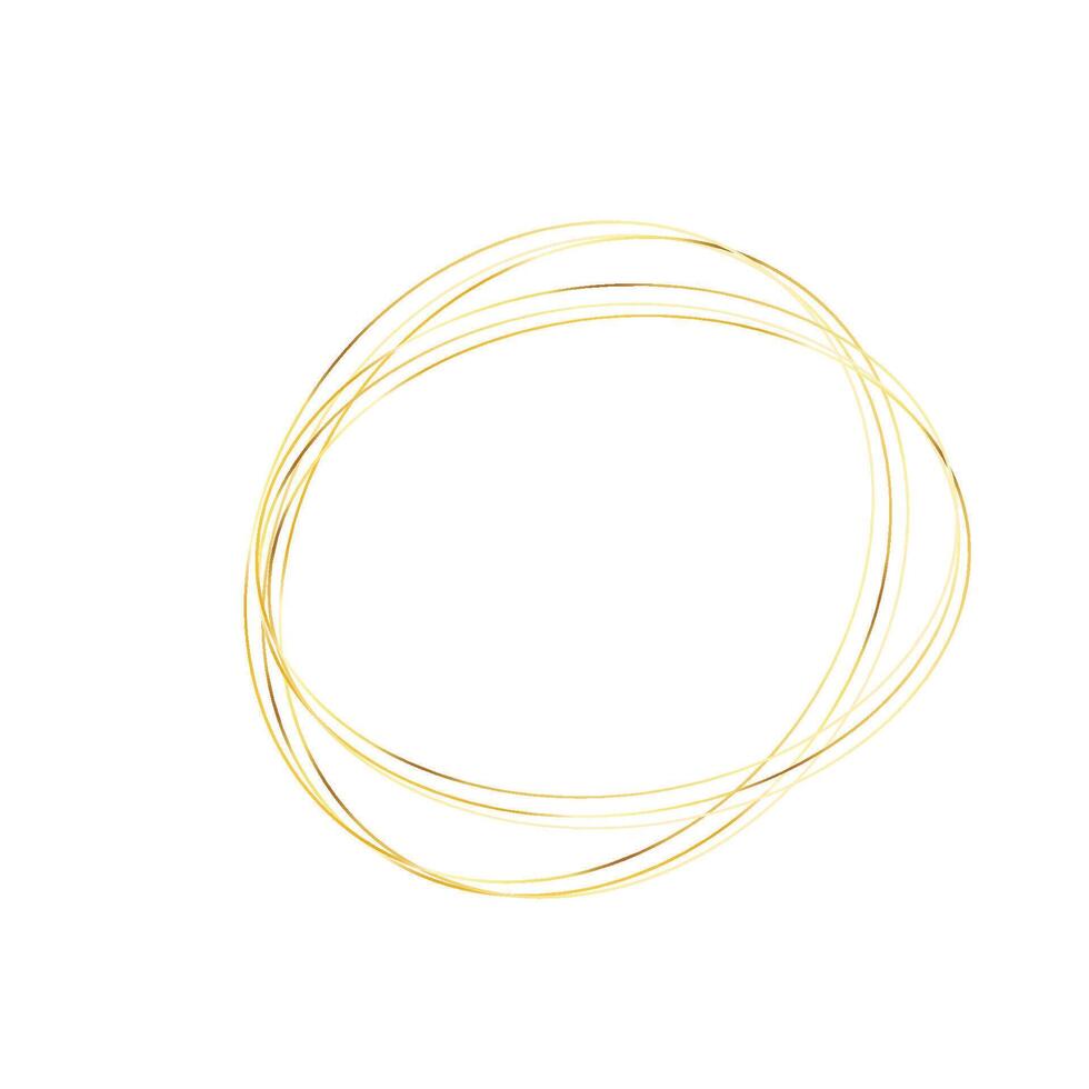 two close up Golden round frame with light effects vector