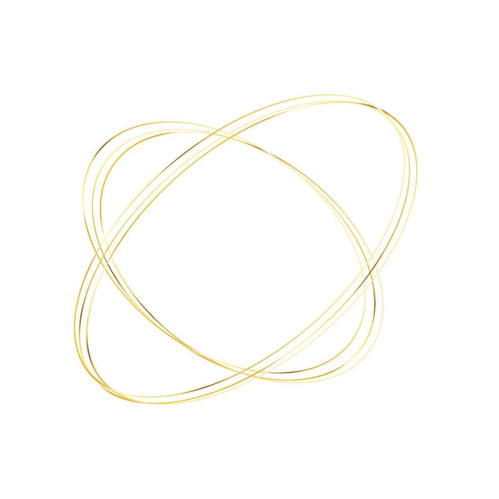 two flower shape Golden round frame with light effects vector