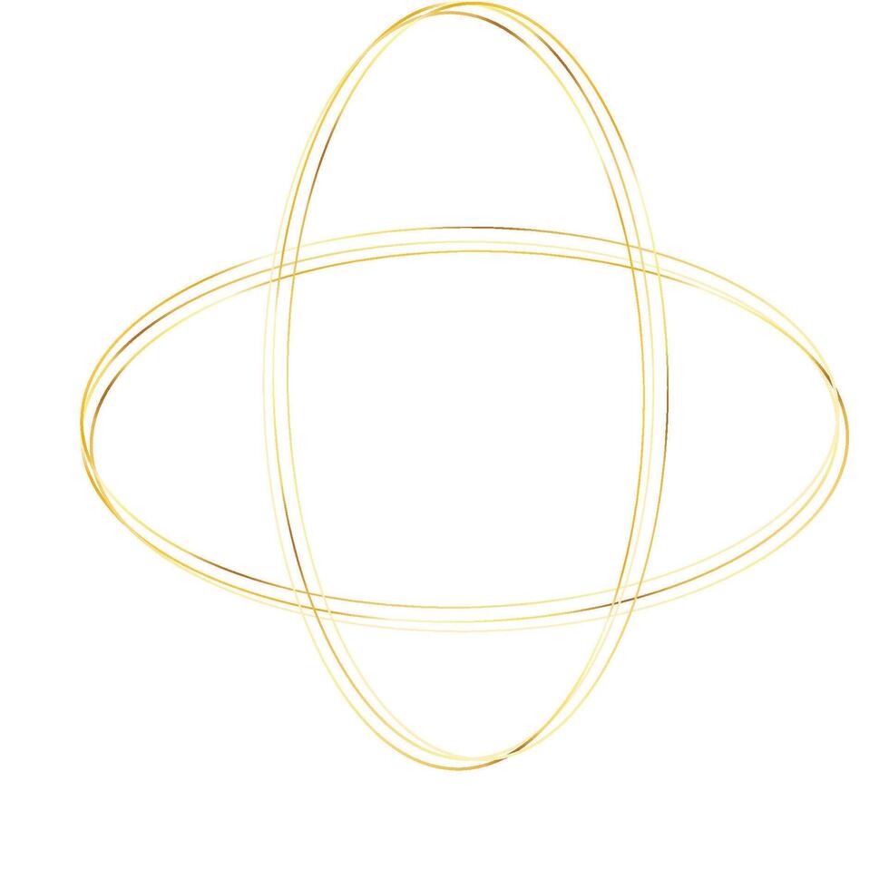 flower Golden round frame with light effects vector