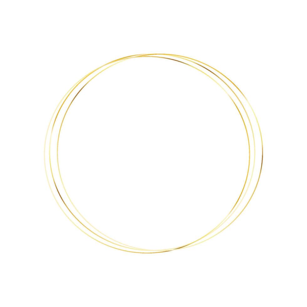 stretch Golden round frame with light effects vector