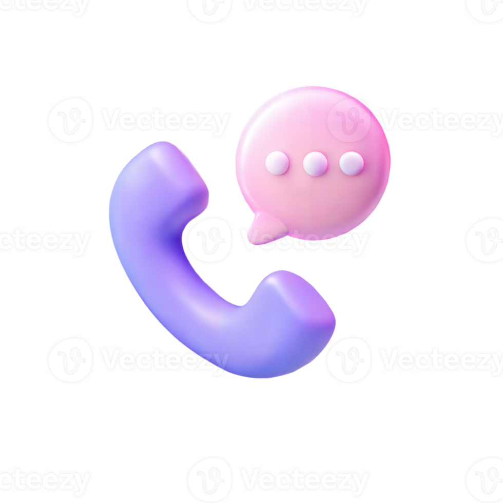 Cartoon Style Telephone Icon With Speech Bubble Waiting For Answer png