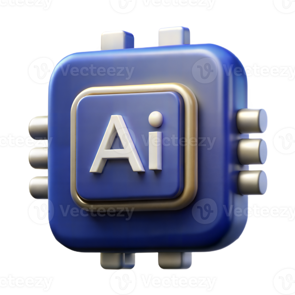 Artificial Intelligence Chip Icon For Modern Technology And Digital Innovation Render png