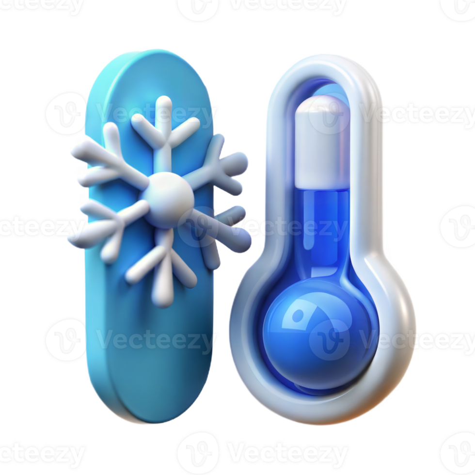 Weather Thermometer Icon Indicating Cold Temperatures In Winter Season With Snowflake png