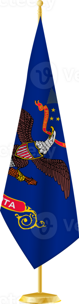 North Dakota flag on a flag stand png
