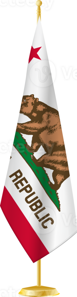 California flag on a flag stand png