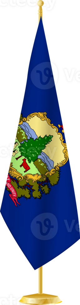 Vermont flag on a flag stand png