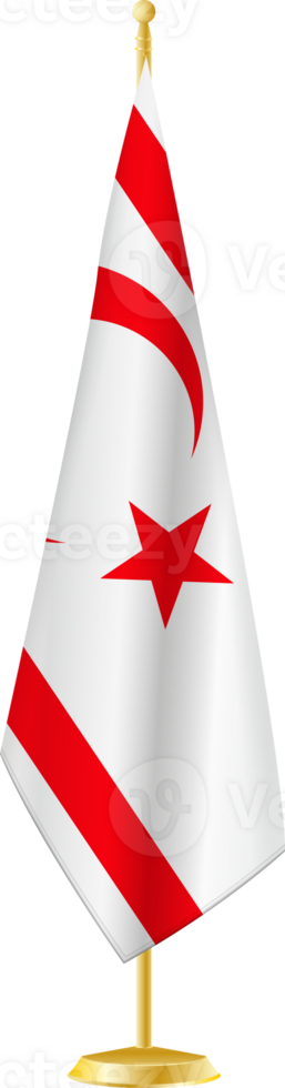 Northern Cyprus flag on a flag stand png