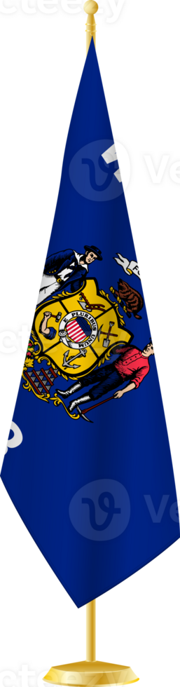 Wisconsin flag on a flag stand png