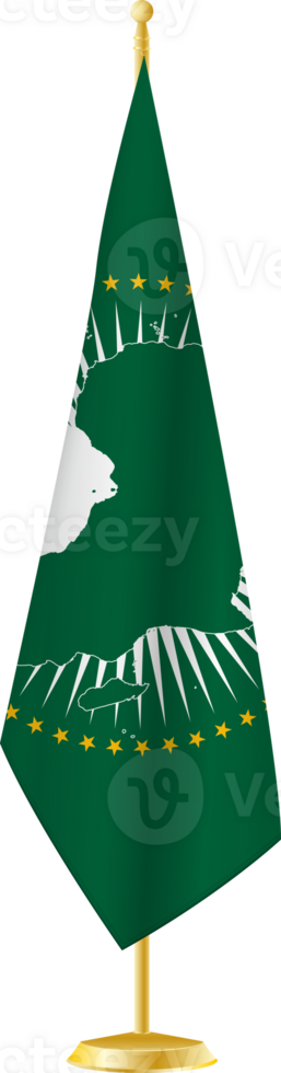 African Union flag on a flag stand png