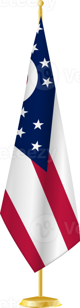 Ohio flag on a flag stand png